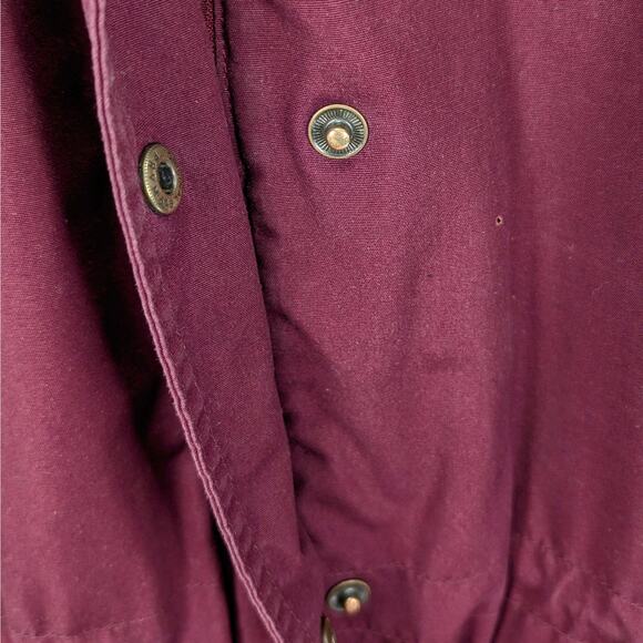 Vintage 90s Eddie Bauer Wool Lined Chore Coat Utility Parka Maroon Red Large EUC - Picture 9 of 16